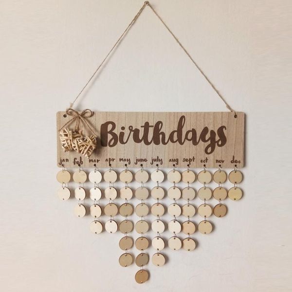 

birthday wooden calendar hanging reminder plaque board with pendant tags for party diy gift home door decoration decorative objects & figuri