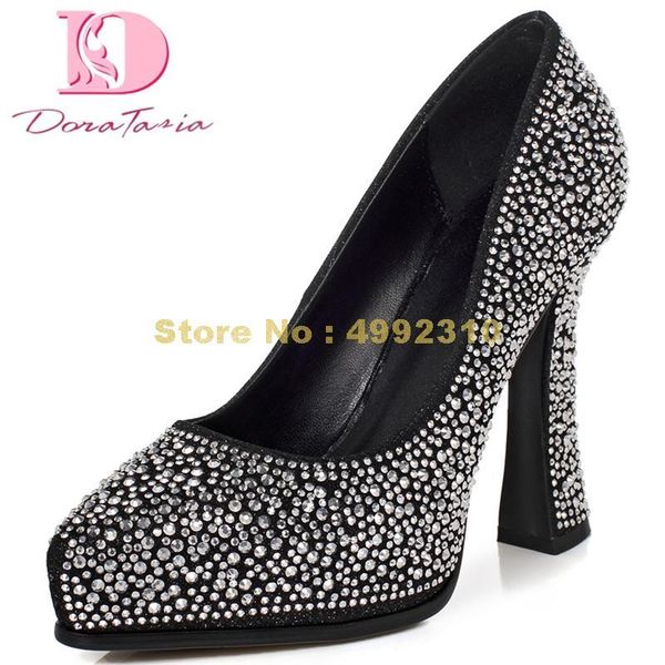 

dress shoes high heels platform slip crystals party wedding women pumps, Black