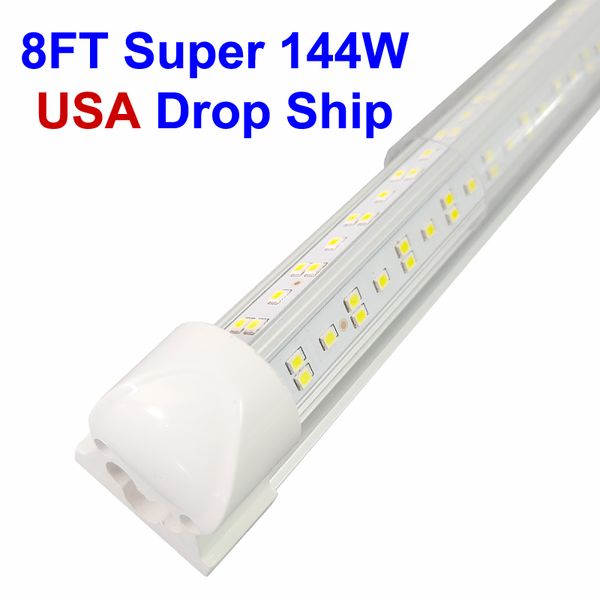 V-образный 2-футовый 4FT 5FT 6FT 8FT LED Tube Light T8 Integrated Led Shop Trucs Двойные стороны SMD2835 Светодиоды флуоресцентные огни AC85-265V США