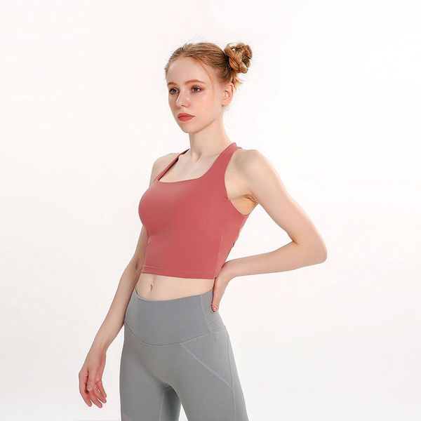 

yoga outfit tank women fitness crop shockproof sports bras training sleeveless sport gym cross back running vest