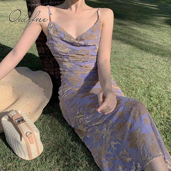 

summer elegant women long slip backless floral print slit vintage velvet party maxi dress 210415, Black;gray