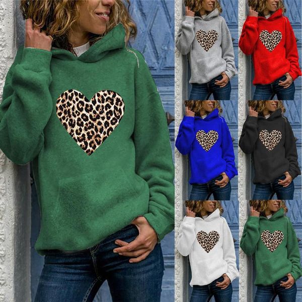 

womens casual hoodies jumper ladies leopard print sweatshirt blouse tee fashion design daily wearing durable enough# women's & sweatsh, Black