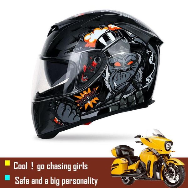 

motorcycle helmets genuine full face winter warm double visor off road helmet casco motorbike capacete ls2