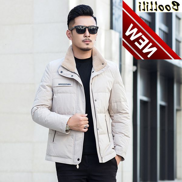 

boollili white duck down jacket men 2021 new korean winter coat puffer warm parka abrigo, Black