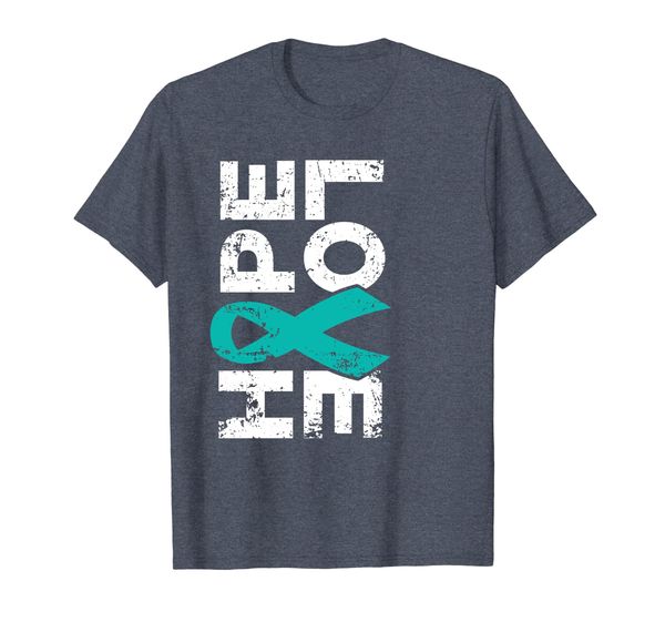 

Ovarian Cancer Awareness T Shirt Hope Love Teal Ribbon Tee, Mainly pictures