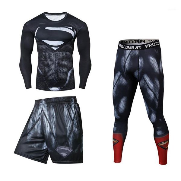 

mannen sport kickboksen set compressie t-shirt boksen bjj muay thai shorts fitness rashguard mma training g suits men's tracksuits, Gray