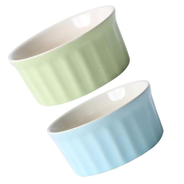 

bowls 2pcs ceramic cake baking dessert storage (light blue, light green)