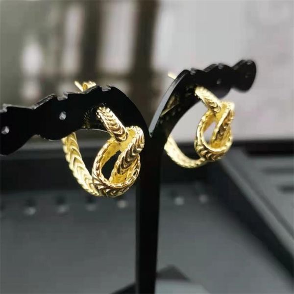 

75%off outlet new geometric simple fashion earrings with twist knitting knot earrings for women, Silver