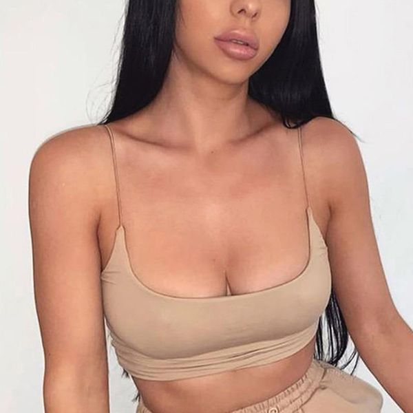 

womens summer tanks camis sleeveless cotton bustier unpadded bandeau bra vest crop seamless tees, White