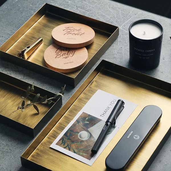 

kitchen storage & organization retro nordic metal office table plate chic scandinavian elegant luxury golden desk tray cupcake organizer