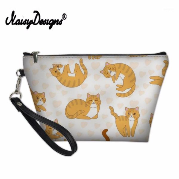

noisydesigns pu makeup bag cute cat for women travel organizers ladies cosmetic 3d cartoon print vanity casetoilety wash1
