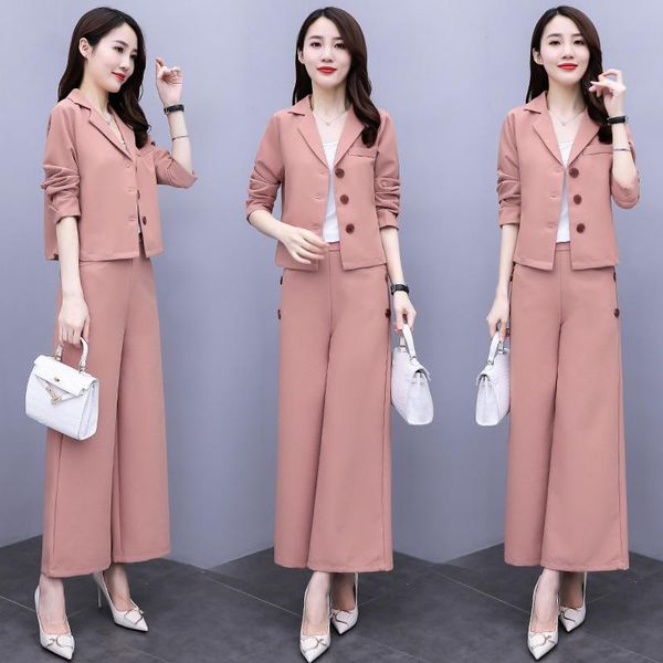 

fashion 2 piece set woman suits lady suit office ensemble blazer pantalon femme jacket and pants business wear conjunto feminino women', White