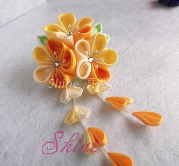 

party masks hand made hairpin cotton cloth hair clip barrettes japanese style anime kimono cosplay accessories sakura women