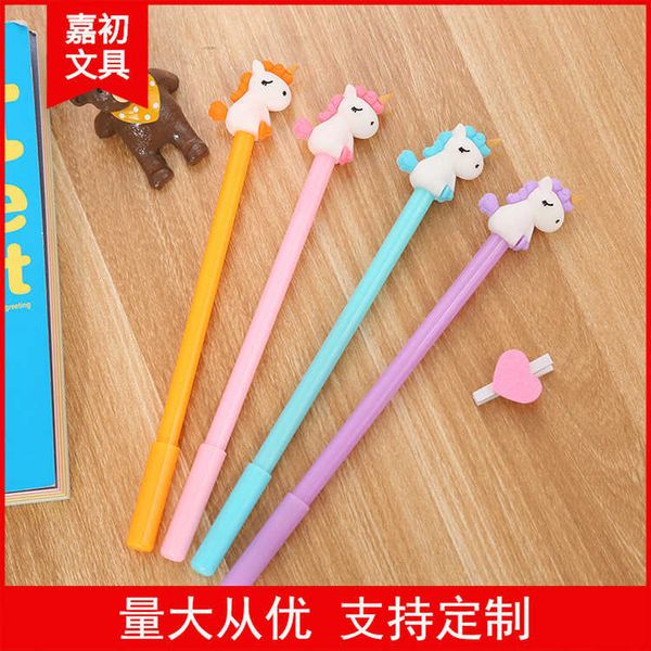 

pen creative stationery solid unicorn gel cute student cartoon pony water office supplies signature