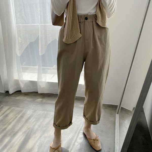 

women's pants & capris 2021 women wide leg with pocket high waist straight summer ankle length casual female trousers, Black;white
