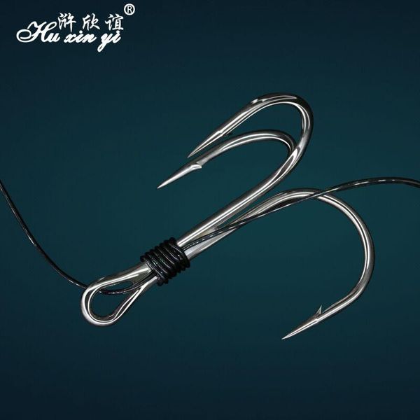 

fishing hooks hxy 1pcs stainless steel tackle string fishhook with 3 or 4 groups of barbed (large one is 3)( middle 4)