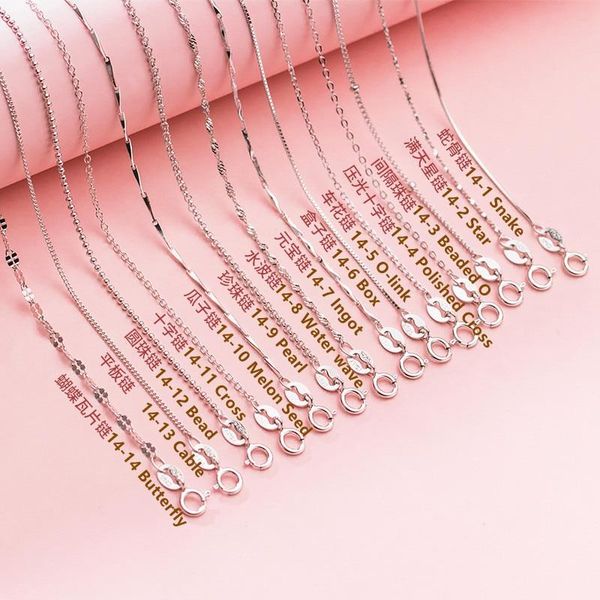 

chains jazaz 100% 925 sterling silver snake chain for woman 16"/18" necklace gold/rose gold color d001258