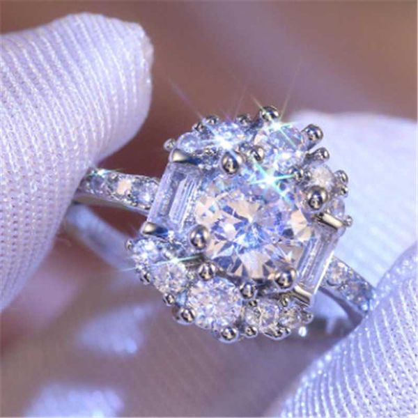 

wedding rings fflacell 2021 female luxury wind claw inlaid zircon ring fashion couple banquet marriage proposal gift jewelry, Slivery;golden