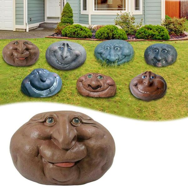 

funny rock sculpture abstract creative garden decoration, resin art mysterious stone decorations