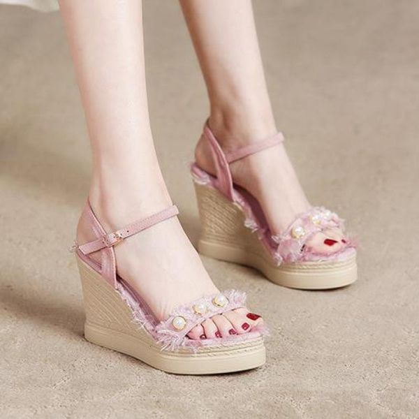 

zapatos cua para mujer, sandalias tacn alto 9cm con plataforma rosa, novedad verano de, Black