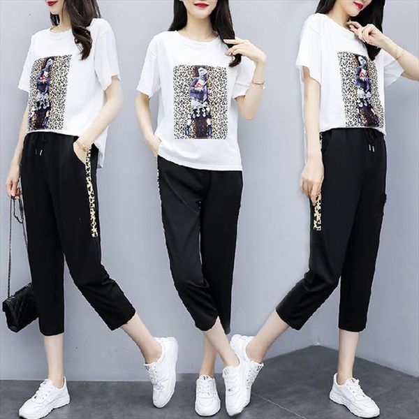 

summer two piece outfits women tracksuits co ord set plus size large pants suits and clothingtz289, Gray