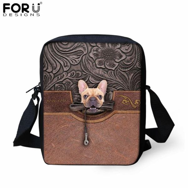 

shoulder bags forudesigns messenger bag women designer 3d animal funny pug print small ladies for travel crossbody femme