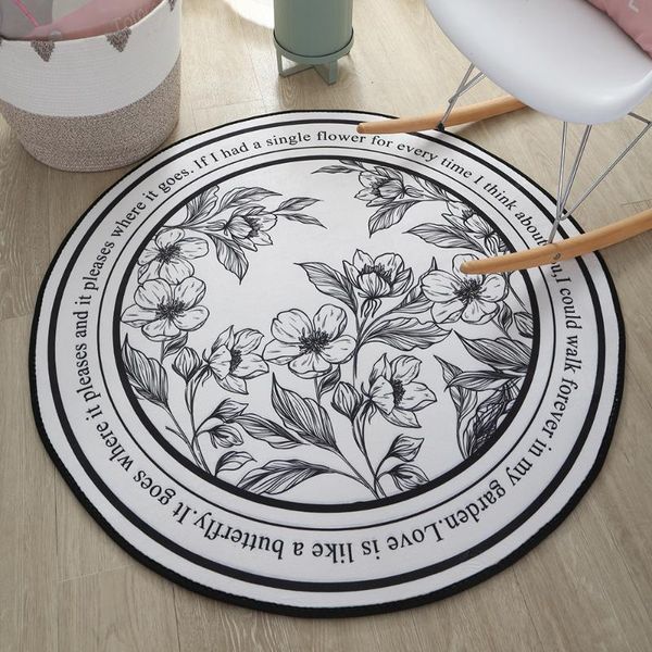 

carpets modern flower carpet black and white minimalist fashion rug bedroom decor anti-slip large floor living room decoration