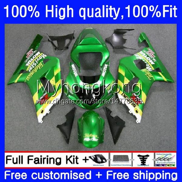 Инъекционные формы Bodys для Suzuki GSXR600 Movistar Green GSX-R750 K1 750CC GSXR-750 01 02 03 19 ru.49 GSXR 600 750 CC 600CC GSXR750 01-03 GSXR-600 2001 2002 2003 OEM FACKING