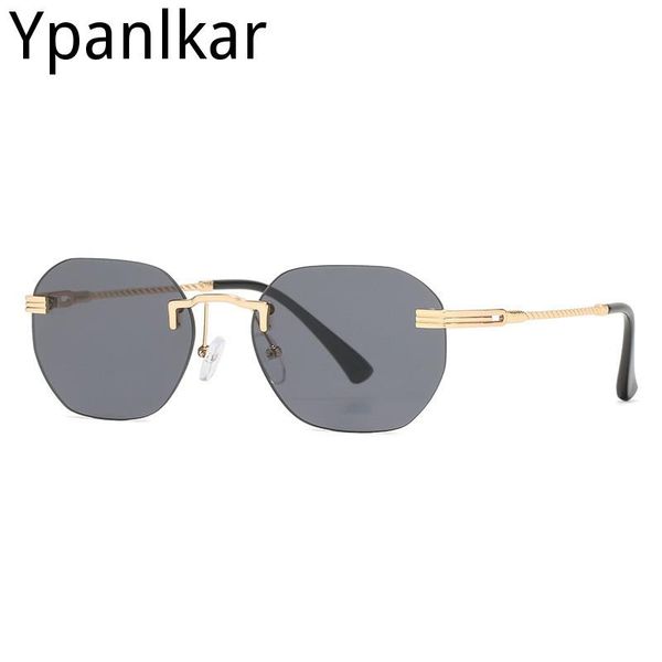 

sunglasses 2021 fashion rimless women summer outdoor sun glasses men black eyewear uv400, White;black