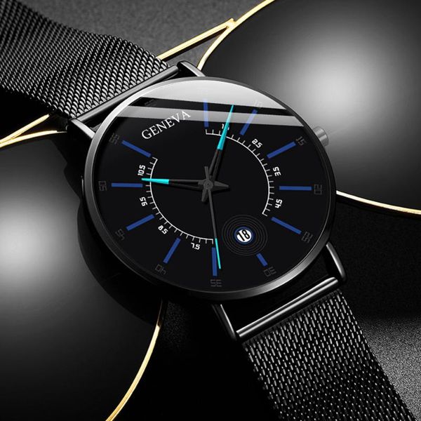 

wristwatches men`s fashion ultra thin watches mens 2021 business minimalist watch stainless steel mesh analog quartz relogio masculino, Slivery;brown