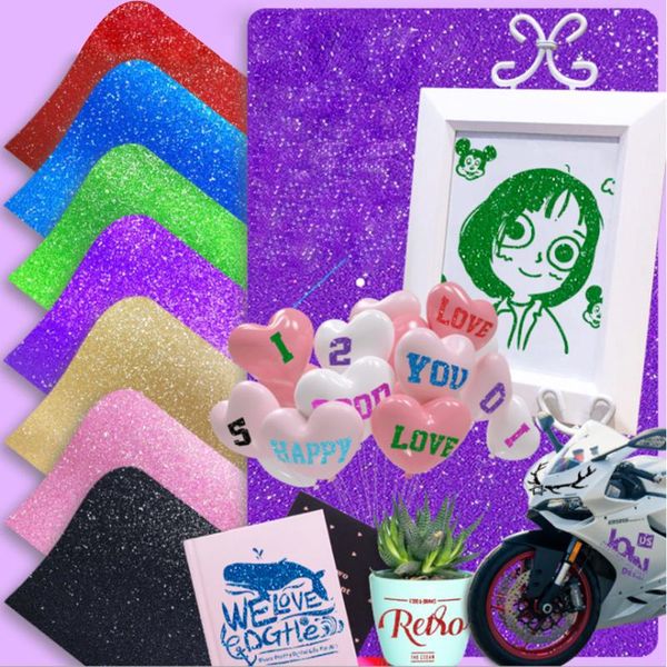 

window stickers 30cm width glitter permanent adhesive sheets set with transfer tape for party decoration, sticker, craft cutter, car d