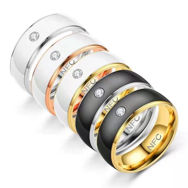 Anello da uomo con tecnologia NFC Smart Finger Digital Ring Coppia anelli in acciaio inossidabile