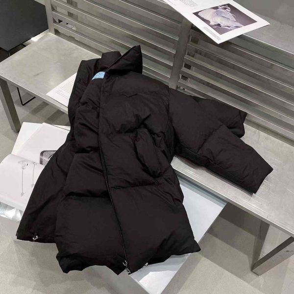 

designers mens jackets prad down france brand knitted women parkas panel casual coats luxury bomber men clothing, Black