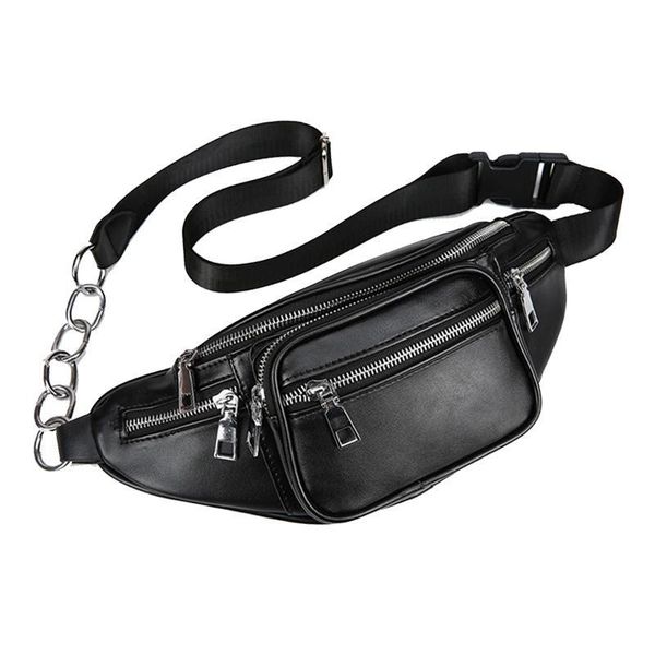 

outdoor bags the pu korean version of women's waist bag simple chain shoulder