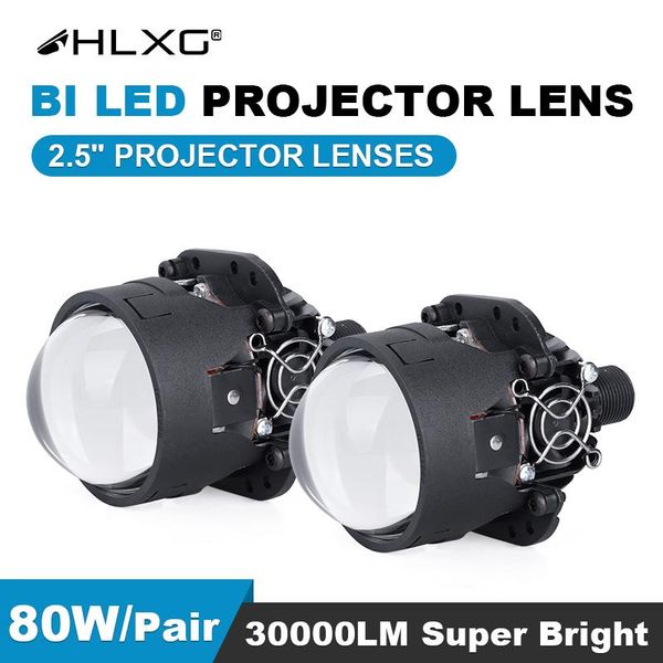 

other lighting system led lens 2.5 inch h7 h4 9005 9006 30000lm headlight projector lenses bi-led car lights accessories retrofit 80w kits