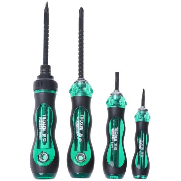 

3/5/6\" mini ratchet screwdriver dual-end slotted cross household hand tool dropship tools