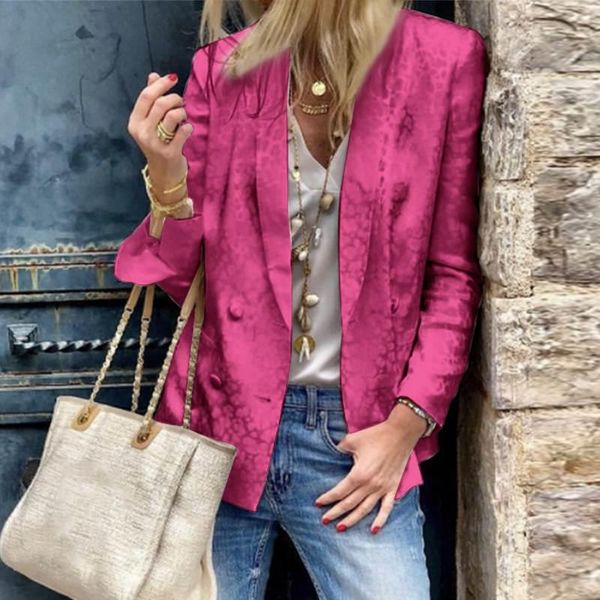 

women's suits & blazers vintage printed long sleeve lapel collar suit blazer vonda women autumn pleated button up coats with pockets lo, White;black