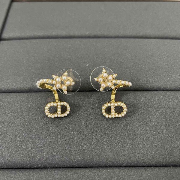 

design jewelry family letter pearl new 925 silver needle earrings