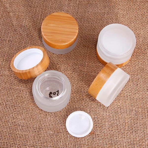 

storage bottles & jars 5g glass jar wooden lid cosmetic 5ml with bamboo cap