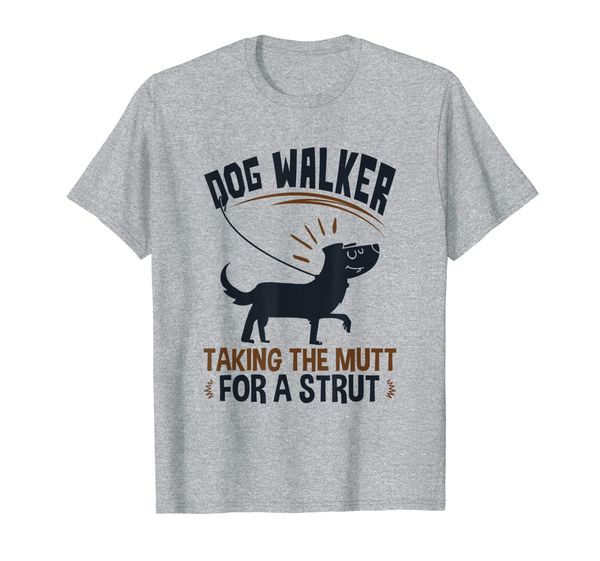 

taking the mutt for a strut - dog walker shirt, White;black