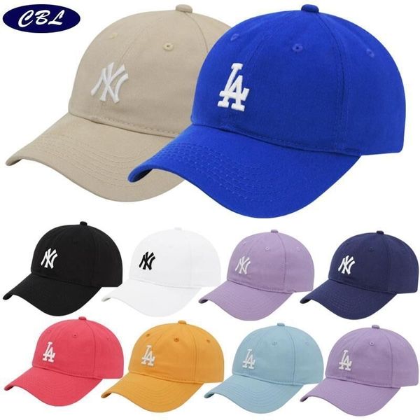 

la small label soft cap for men and women the same korean version versatile sunshade hat sunscreen sun baseball cap parent-child, Black;white