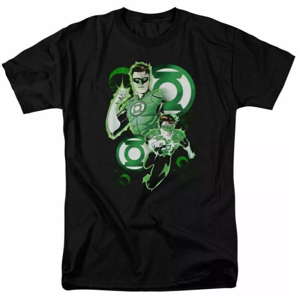 

green lantern in action t shirt licensed comic book tee black, White;black