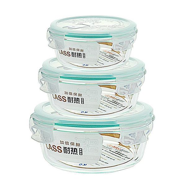 

bowls microwave heating glass fresh-keeping box round bowl special lunch with lid