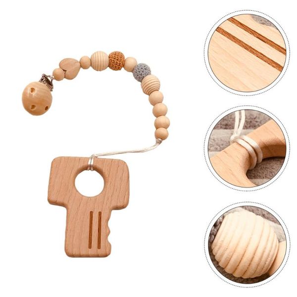 

pacifiers# 1pc wool beads baby pacifier chain teething clip hanging rope