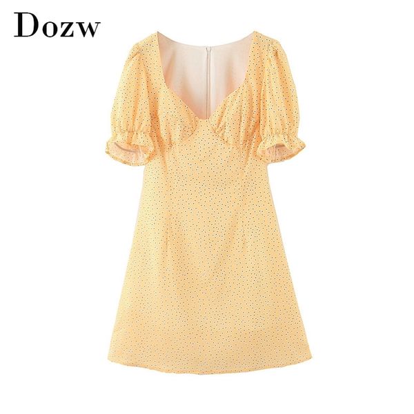 

fashion women print mini dress butterfly short sleeve a line beach v neck back zipper pleated casual es summer robe 210515, Black;gray