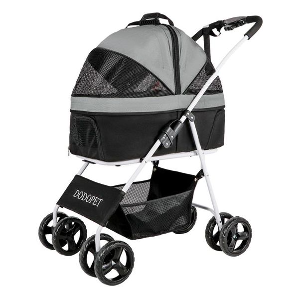 

pet stroller for cat dog detachable cage foldable carrier strolling cart four wh eel pets within 20kg car seat covers