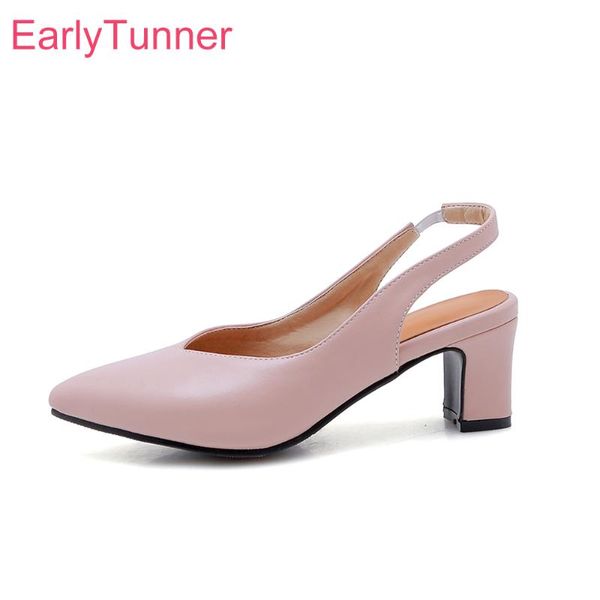 

brand sweet pink yellow women formal sandals high heels lady slingback shoes eb221 plus big small size 11 30 46 48, Black