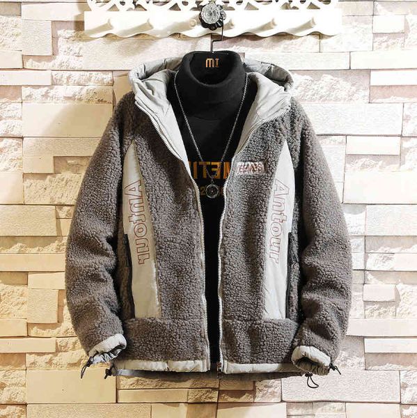 

Men's Down & Parkas To film a lamb Mao Dongji cotton-padded clothes coat male han edition tide men with hair thickening jacket1 HG1Q, Black