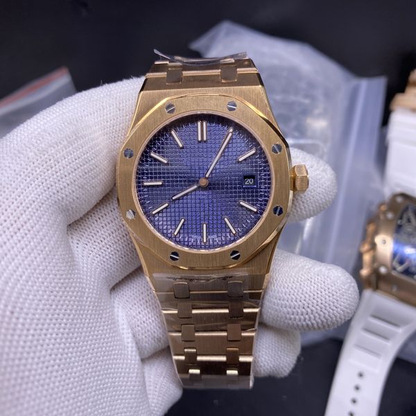

simple and fashionable men's watch royal mechanical thin shell silver / blue octagonal dial, 39mm stainless steel wristband, multi-colo, Slivery;brown