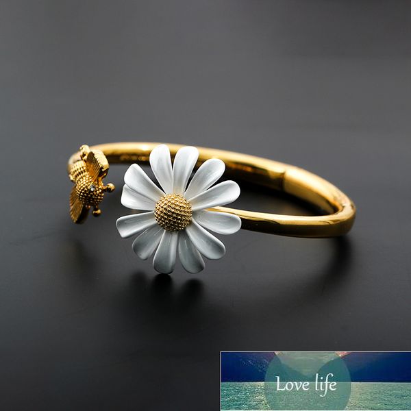 

sweet small daisy flower bracelets for women personality cute flower bangles girls wedding party birthday jewelry gifts, Silver
